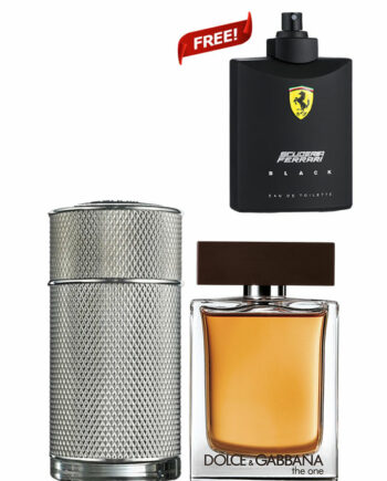 Bundle for Men: Icon for Men, edP 100ml by Dunhill + The One for Men, edT 100ml by Dolce and Gabbana + Scuderia Ferrari Black - Tester without Cap - for Men, edT 125ml by Ferrari Free!