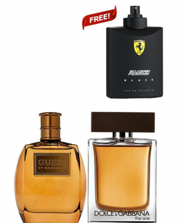 Bundle for Men: Marciano for Men, edT 100ml by Guess + The One for Men, edT 100ml by Dolce and Gabbana + Scuderia Ferrari Black - Tester without Cap - for Men, edT 125ml by Ferrari Free!